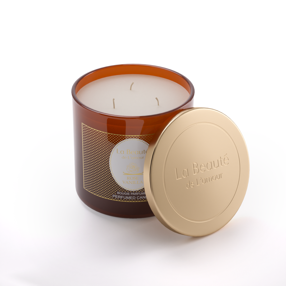 Rose Vanilla 400 gm Scented Candle La Beaute de Lamour